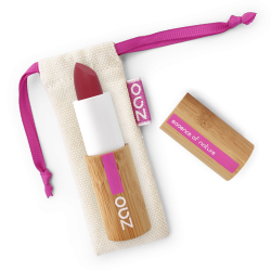 Rouge à lèvres soft touch – 436 ROUGE POURPRE – boîtier bambou rechargeable – 3,5g – bio, vegan – ZAO